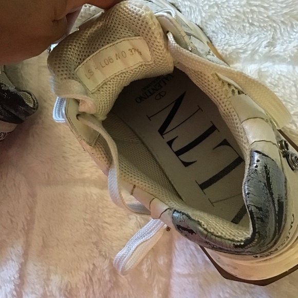 Valentino Garavani White and Silver Sneakers Modern Elegance - Picture 7 of 7